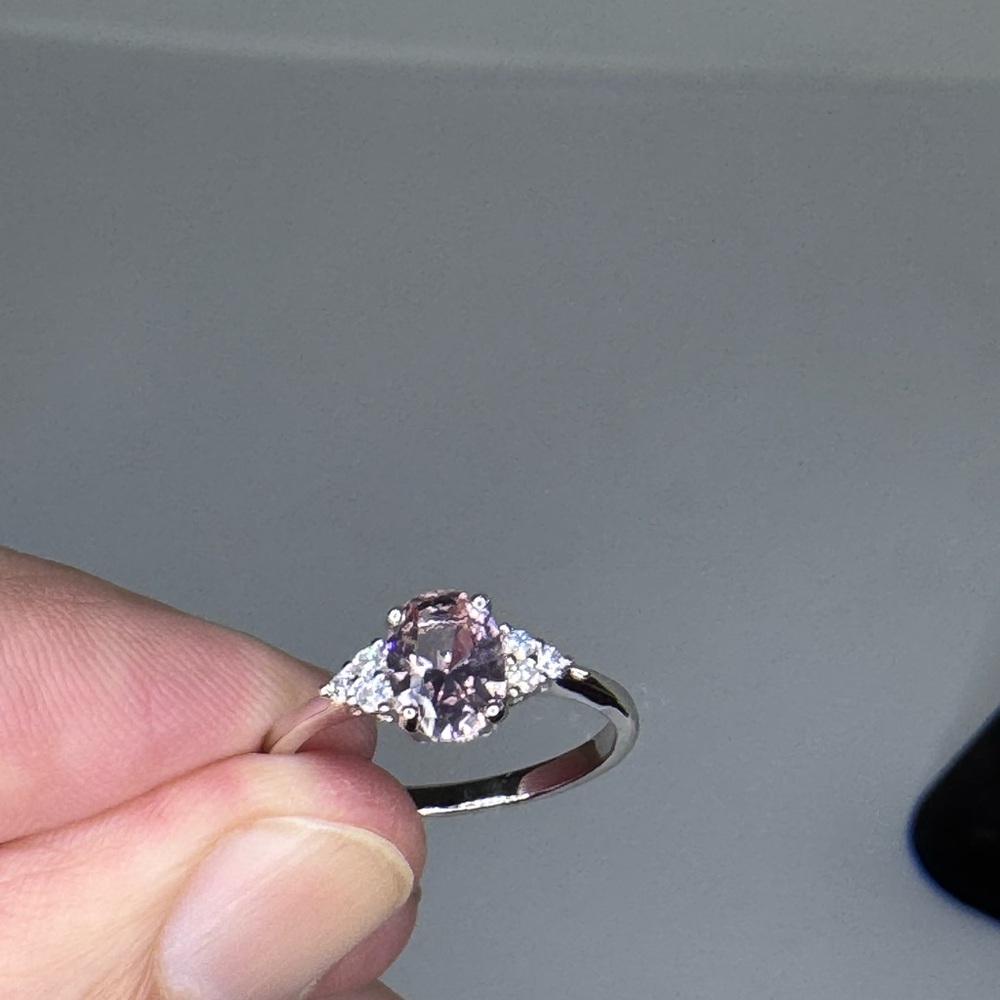 Elegant Silver and Purple Women's Ring